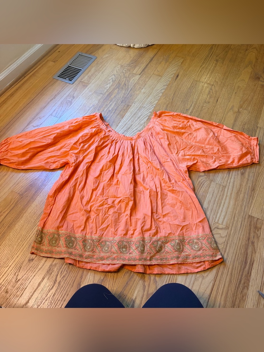 Michael kors orange ren faire style blouse